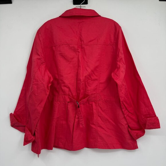 Talbots Coral Pink Classic Button-Up Blazer | Size 1X - Picture 2 of 10